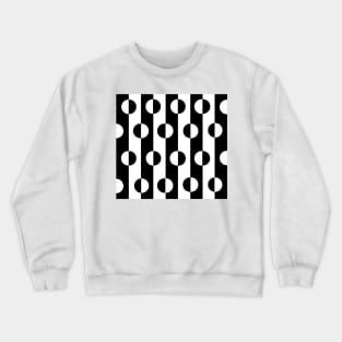 Circles Stripes Black and White Pattern Crewneck Sweatshirt